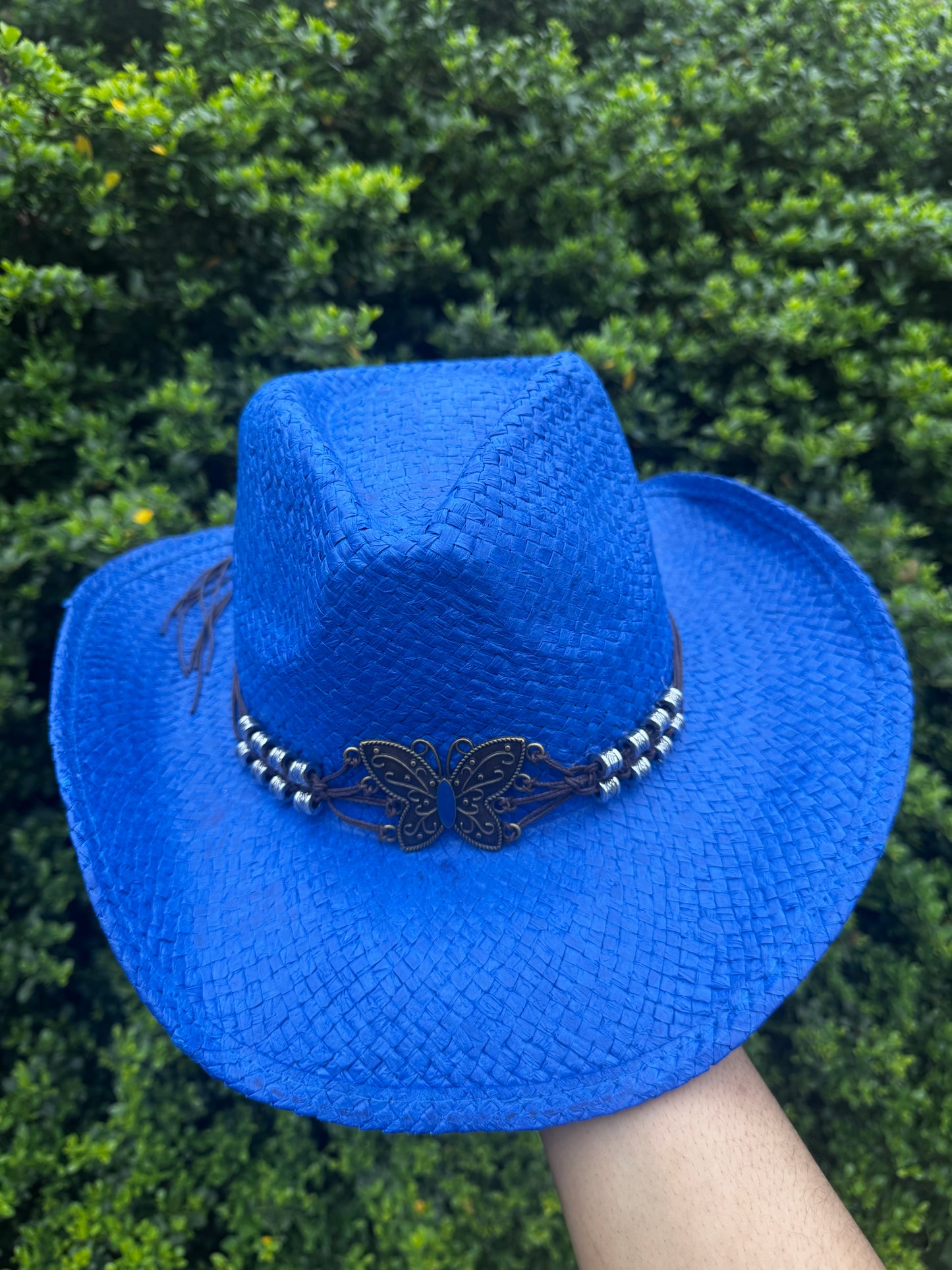 Turquoise Butterfly Western Fedora