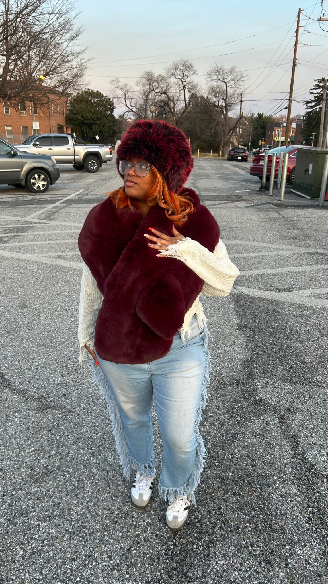 Brrr Burgundy Shawl
