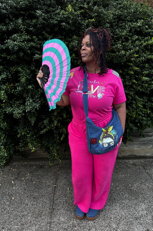 Pink & Green Clack Fan