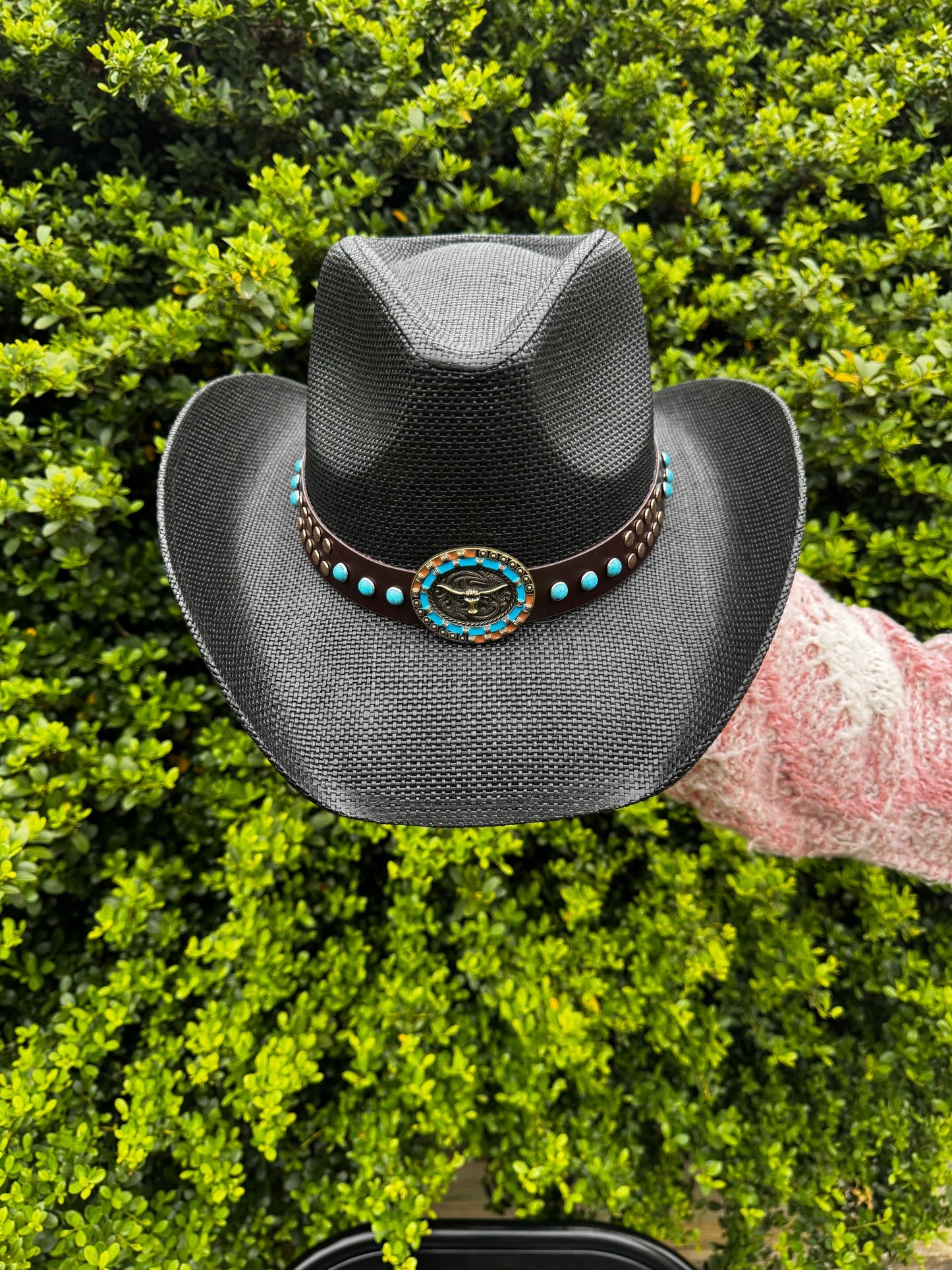Black & Turquoise Cowboy Hat